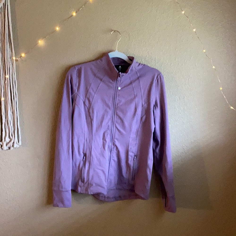 Tight purple workout jacket